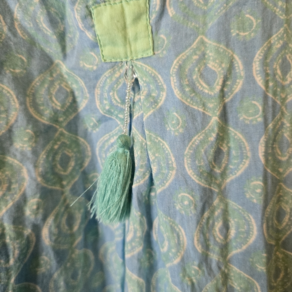 Dolma Blue and Green Patterned Tunic Dress XL - Picture 3 of 5